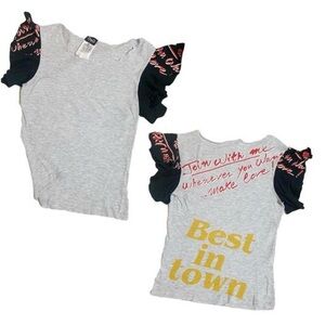 vintage d&g ruffle top xs